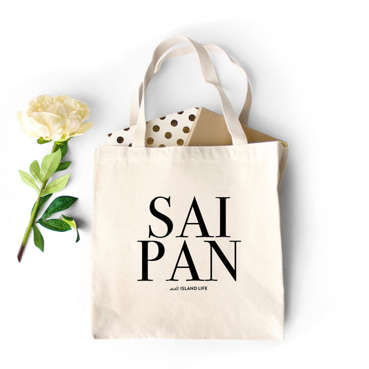 Saipan Text Heavyweight Tote Bag