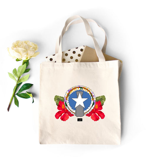 CNMI Seal Hibiscus Paradise Heavyweight Tote Bag