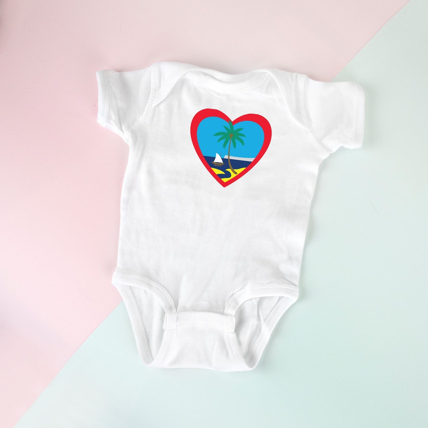 Heart Guam Color Baby Bodysuit