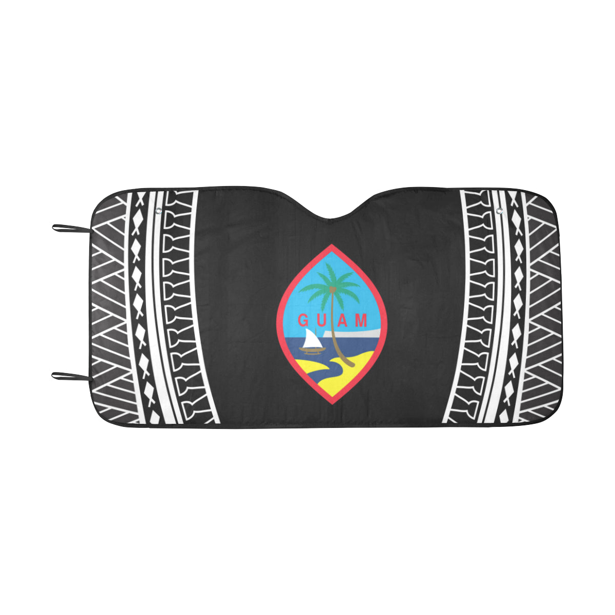 Guam Seal Tribal Black Car Sun Shade