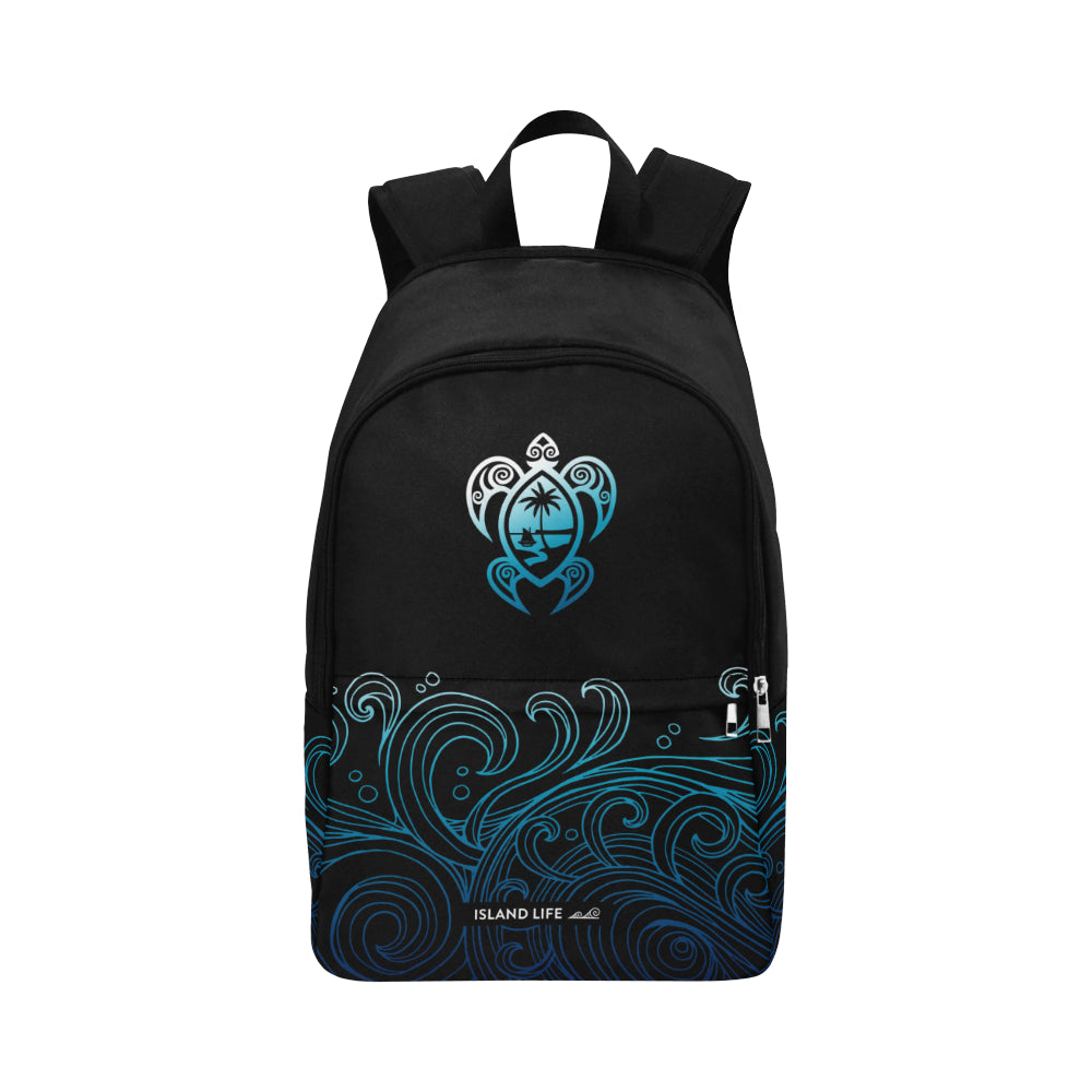Guam Turtle Black Ombre Waves Laptop Backpack
