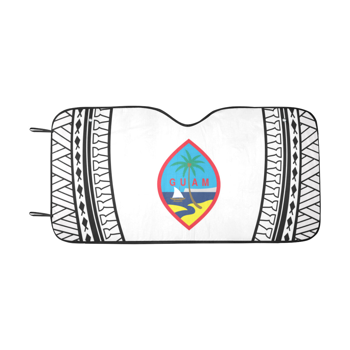 Guam Seal Tribal White Car Sun Shade