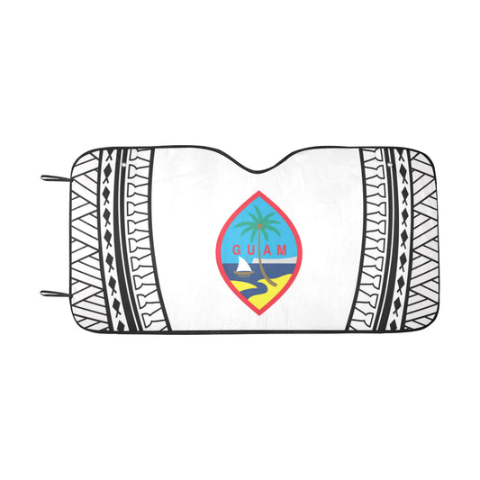 Guam Seal Tribal White Car Sun Shade