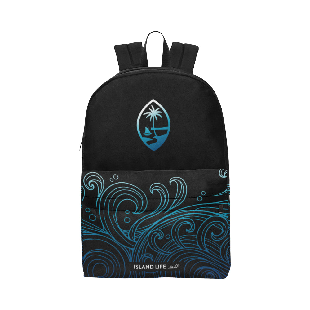 Guam Seal Black Ombre Waves Unisex Classic Backpack