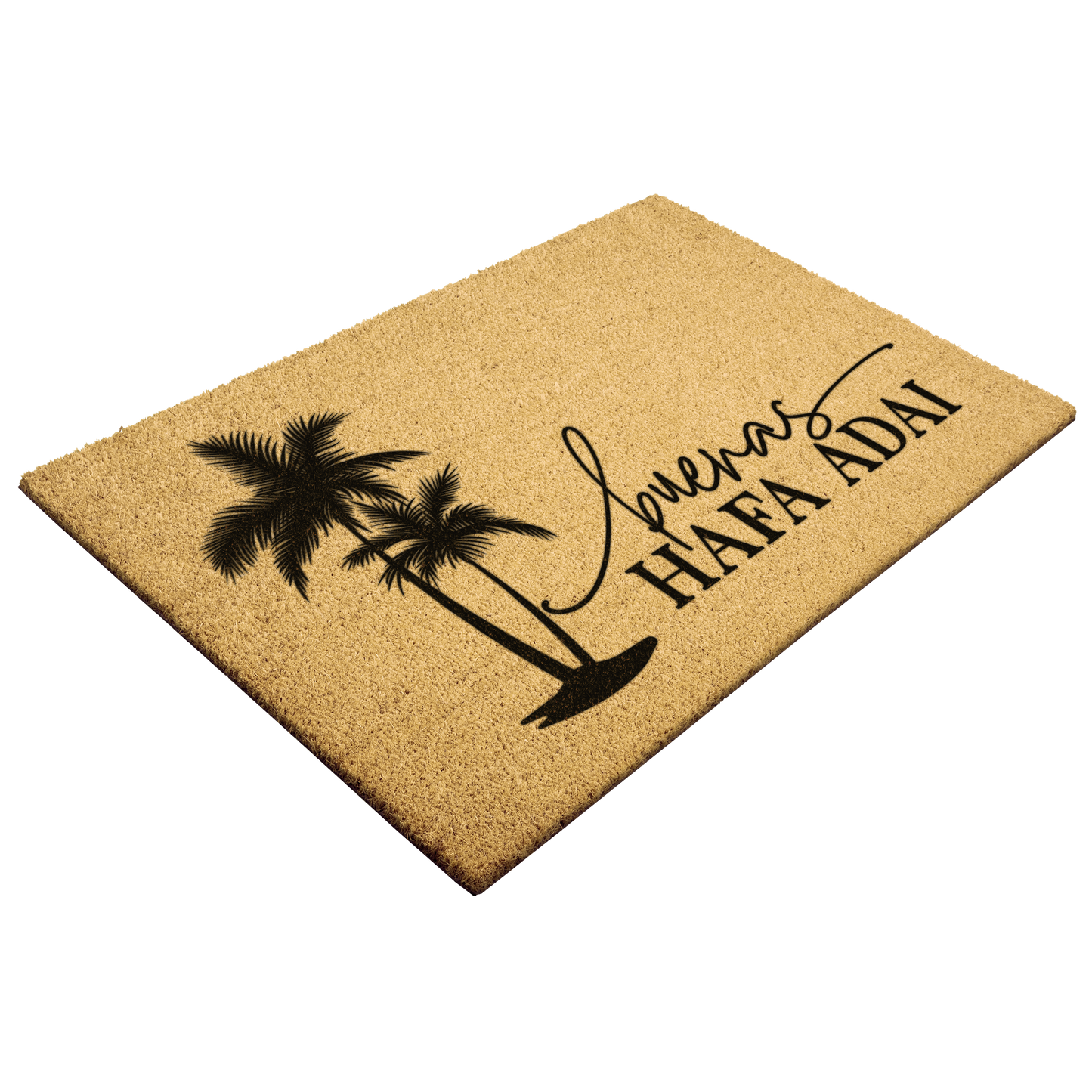 Buenas Hafa Adai Guam CNMI Outdoor Coir Door Mat