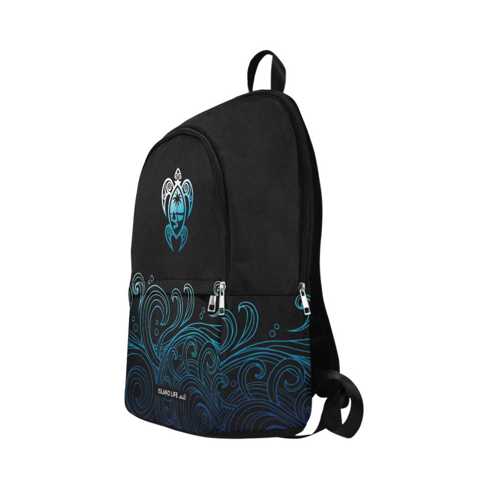Guam Turtle Black Ombre Waves Laptop Backpack