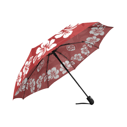 Guam Seal Red Hibiscus Automatic Folding Umbrella