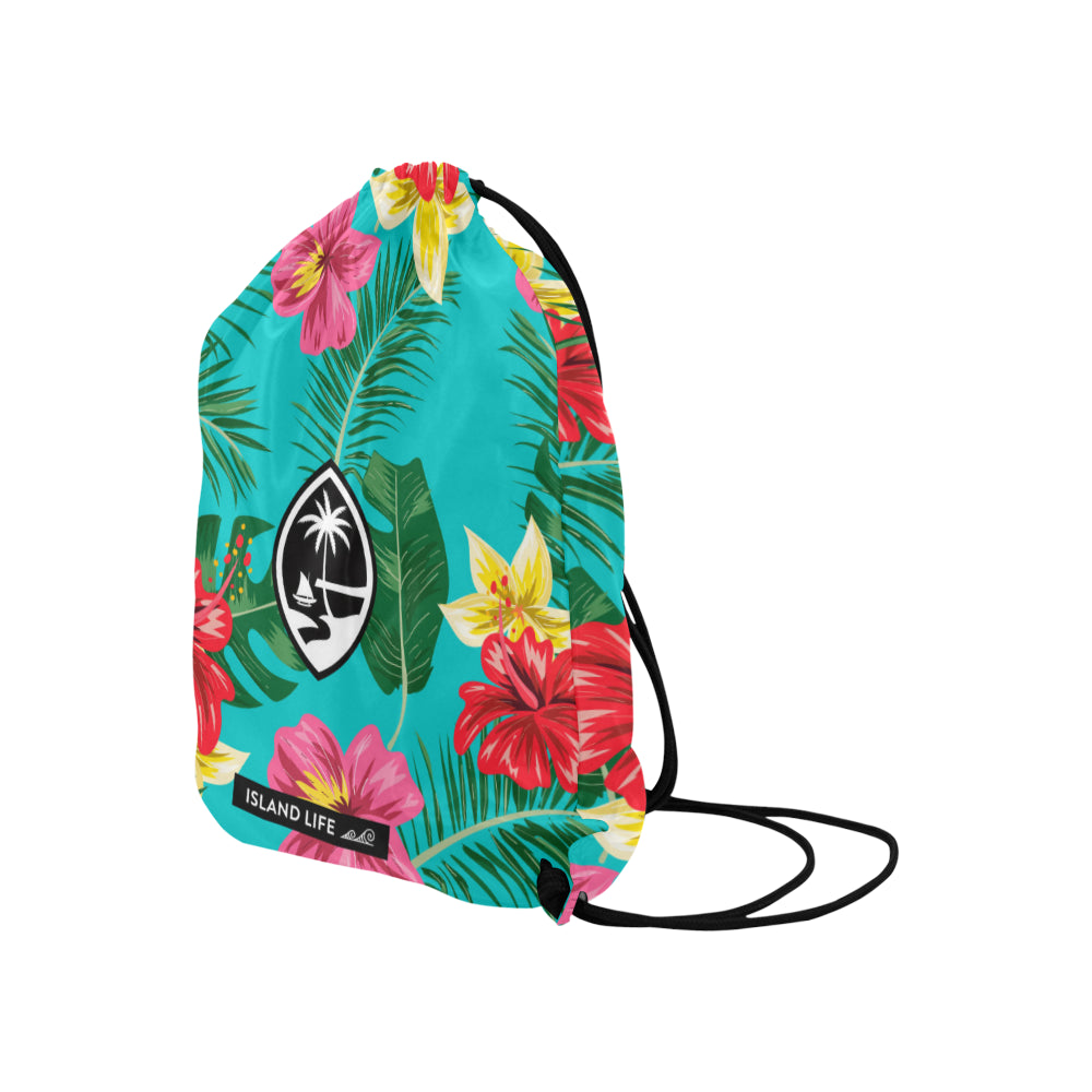 Floral Guam Large Drawstring Bag