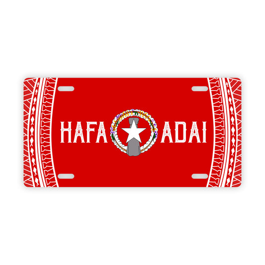 CNMI Hafa Adai Saipan Tinian Rota Red Car License Plate