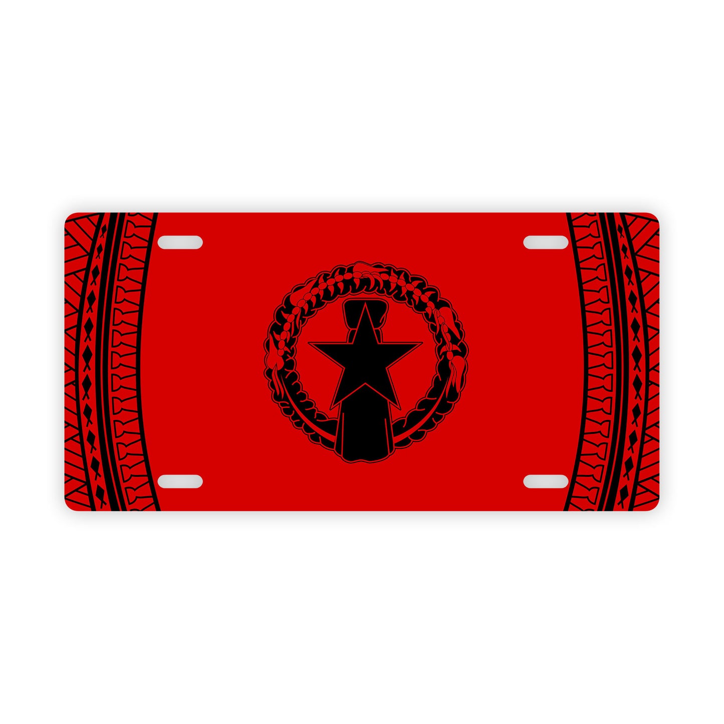 CNMI Tribal Saipan Tinian Rota Red Car License Plate