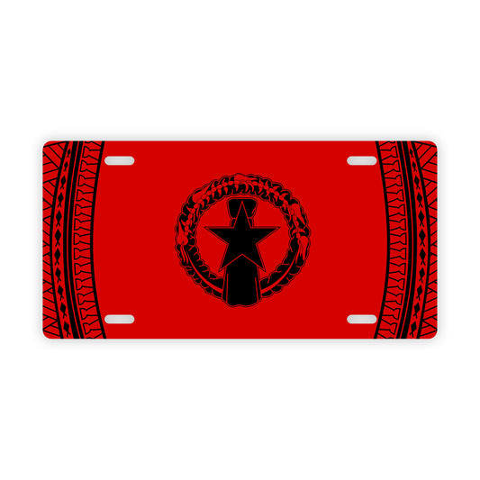 CNMI Tribal Saipan Tinian Rota Red Car License Plate