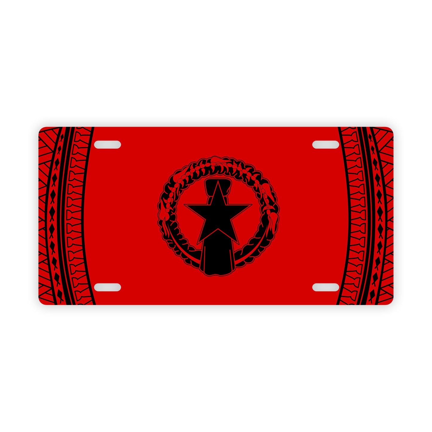 CNMI Tribal Saipan Tinian Rota Red Car License Plate