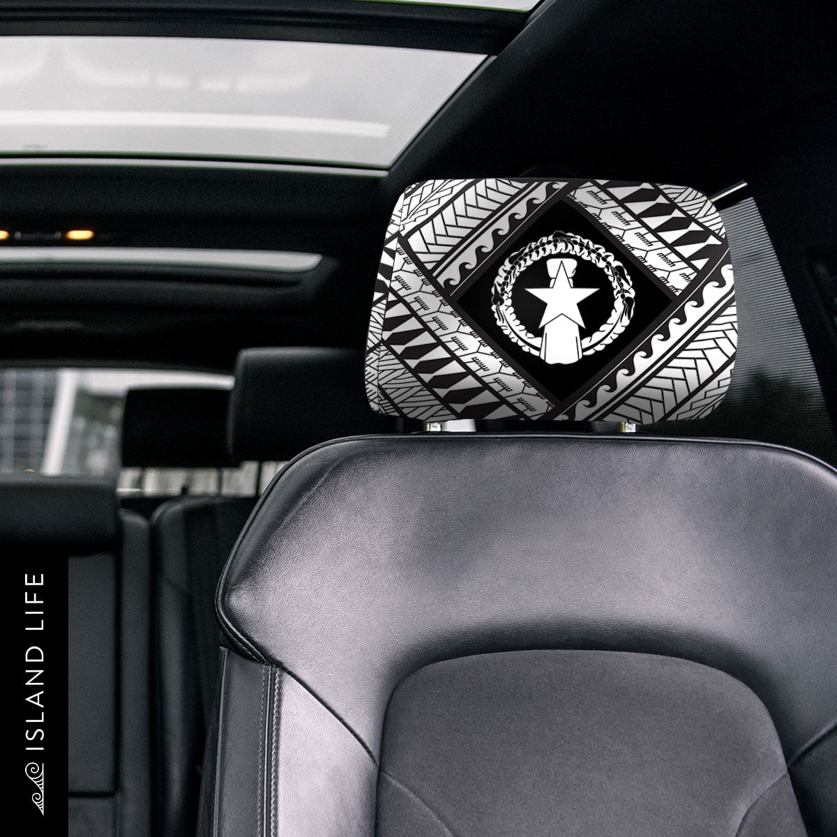 CNMI Chamorro Tribal Custom Car Headrest Cover (Set of 2) - Ready to Ship
