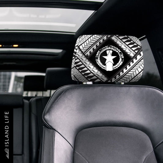 CNMI Chamorro Tribal Custom Car Headrest Cover (Set of 2) - Ready to Ship