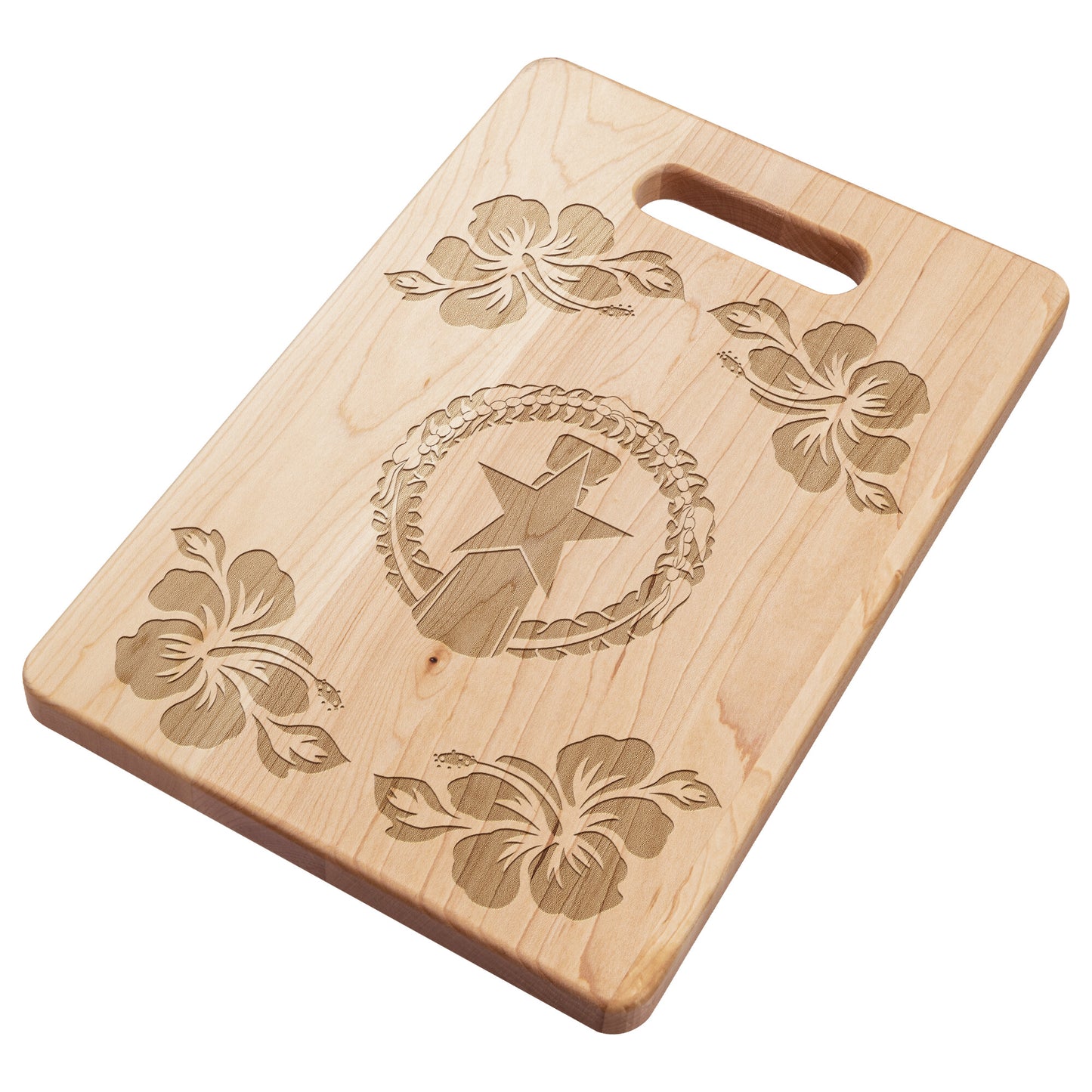 CNMI Seal Hibiscus Maple Cutting Board