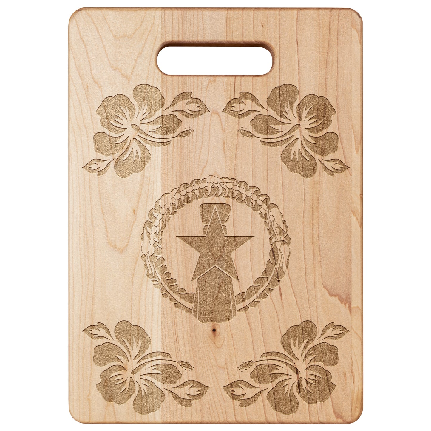 CNMI Seal Hibiscus Maple Cutting Board