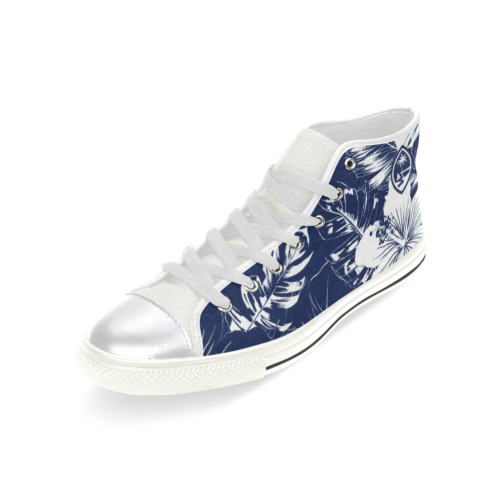 Guam Blue Floral High Top Shoe Kids