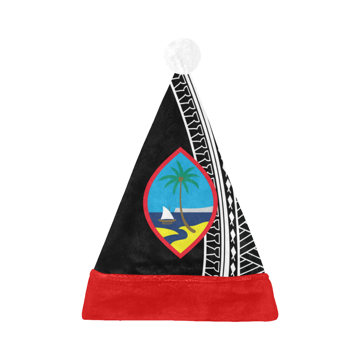 Guam Seal Tribal Christmas Santa Hat