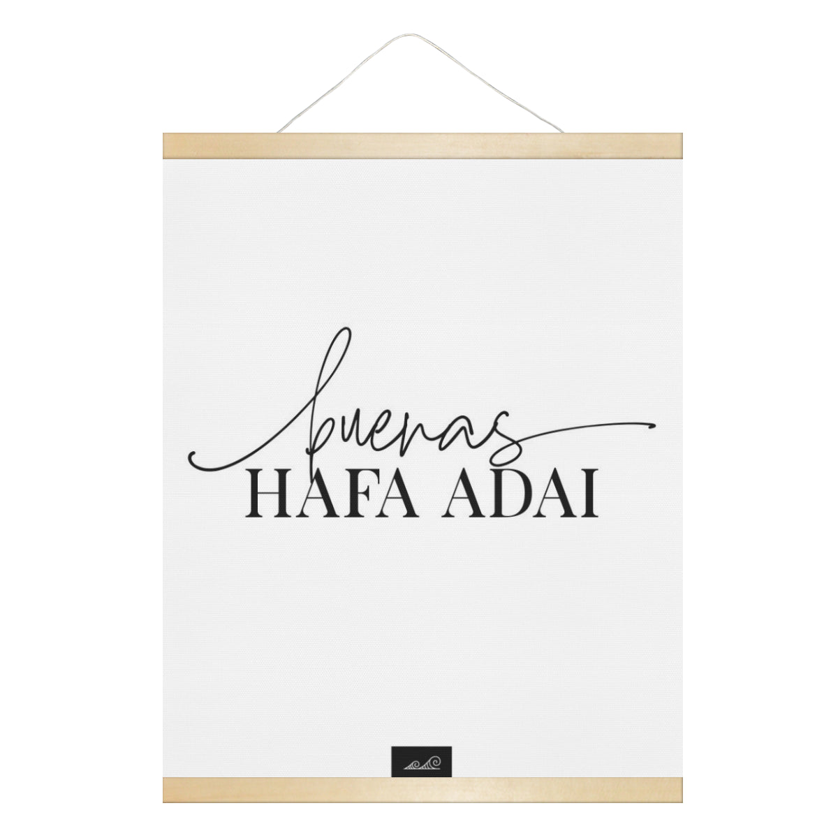 Buenas Hafa Adai Guam CNMI Hanging Canvas Poster with Wood Frame