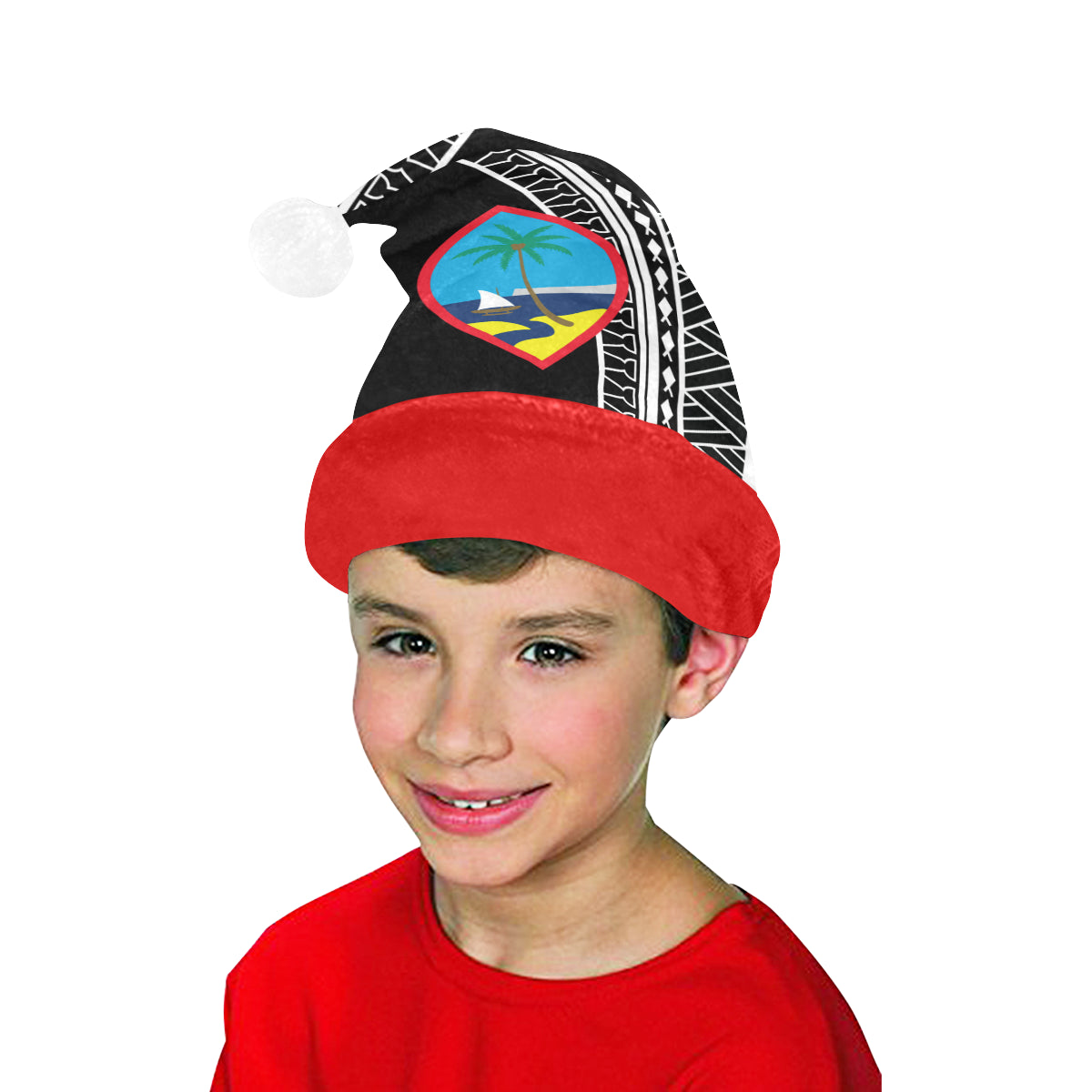 Guam Seal Tribal Christmas Santa Hat