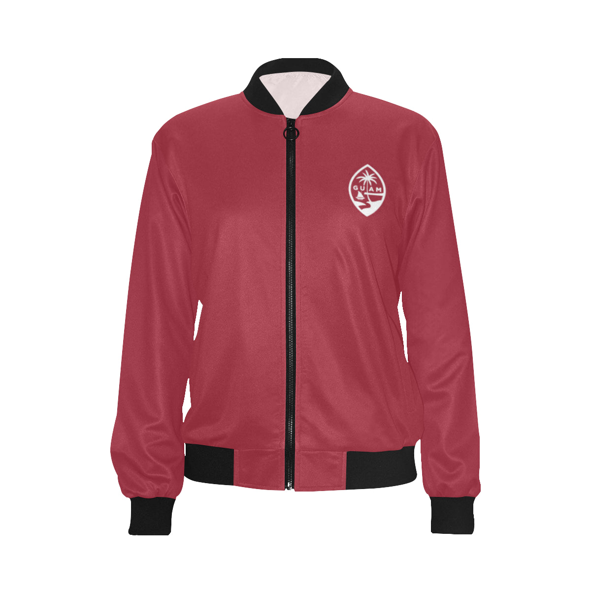Guam Map Red Women's Bomber Jacket