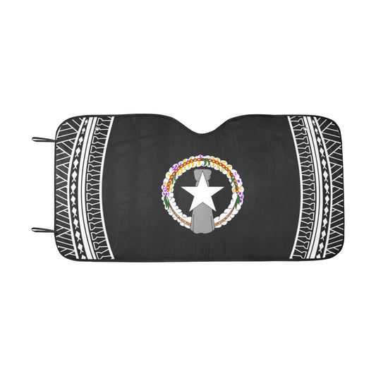 CNMI Tribal Saipan Tinian Rota Black Car Sun Shade