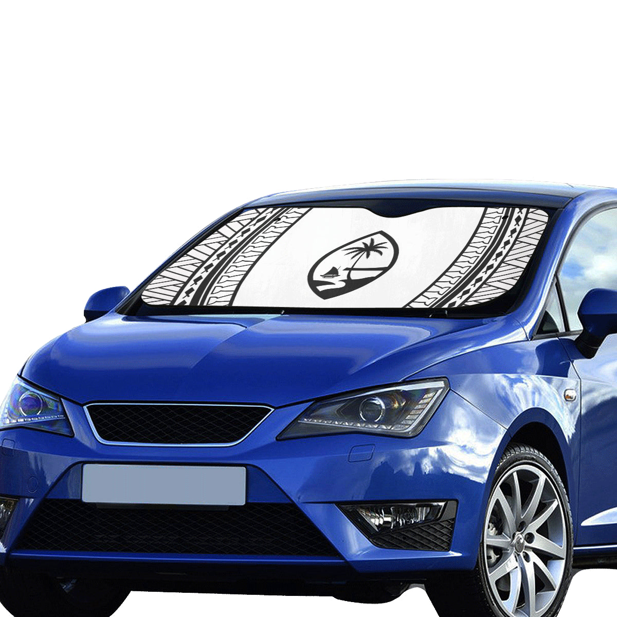 Guam Seal Black and White Car Sun Shade