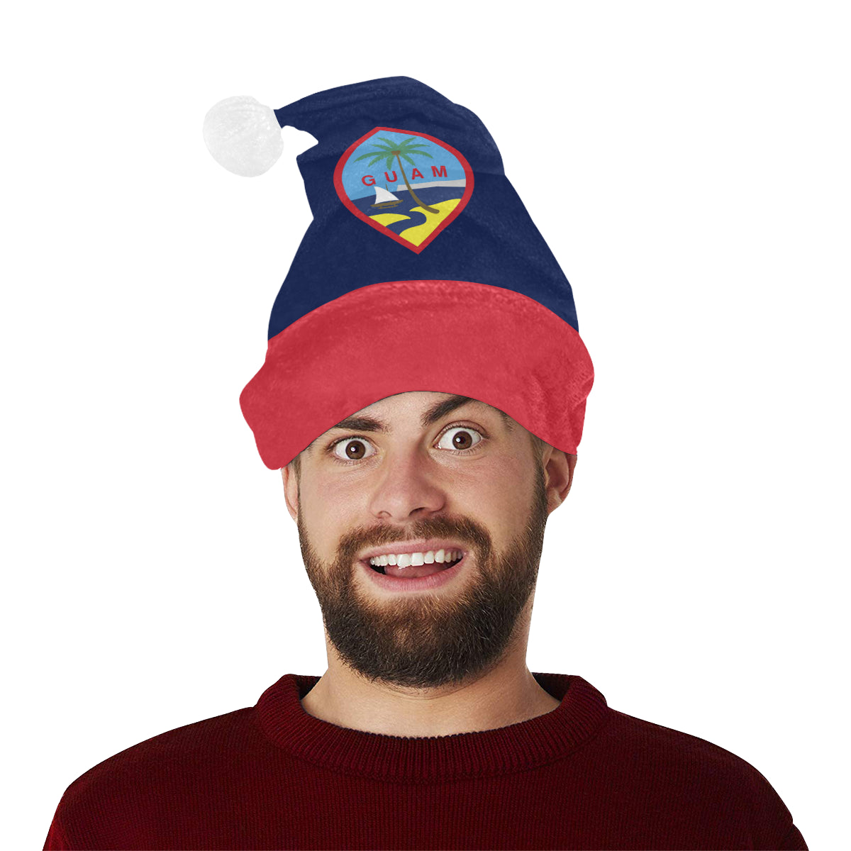 Guam Flag Christmas Santa Hat