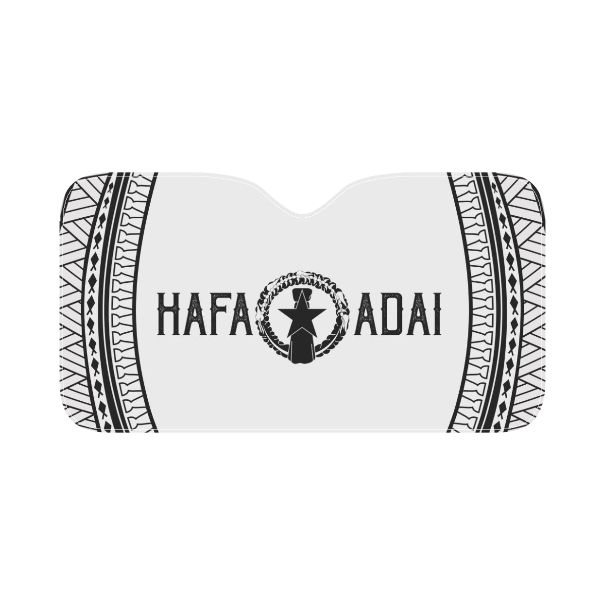Hafa Adai Saipan CNMI White Car Sun Shade