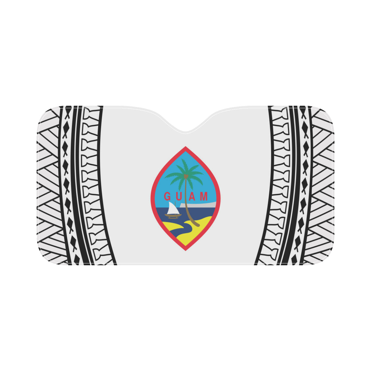 Guam Seal Tribal White Car Sun Shade