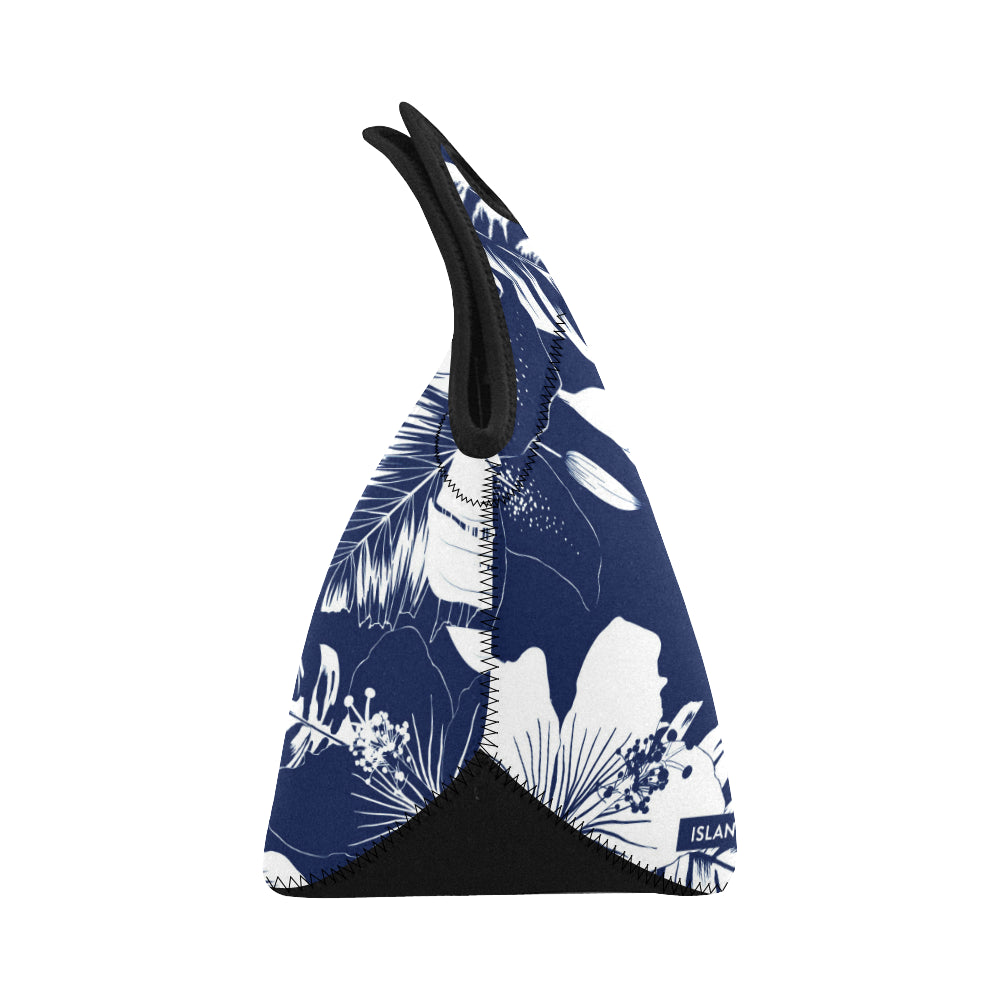Guam Blue Floral Neoprene Lunch Bag Small