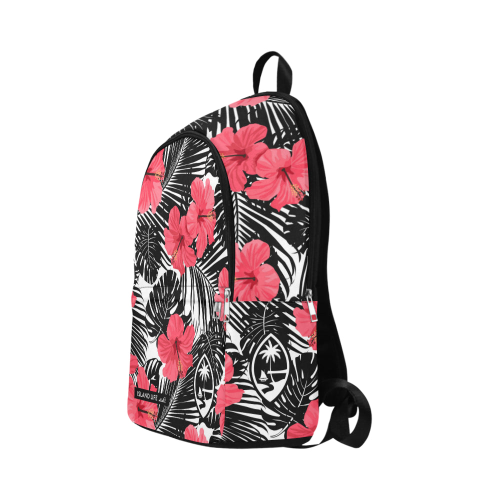Guam Pink Black Hibiscus Leaves Laptop Backpack