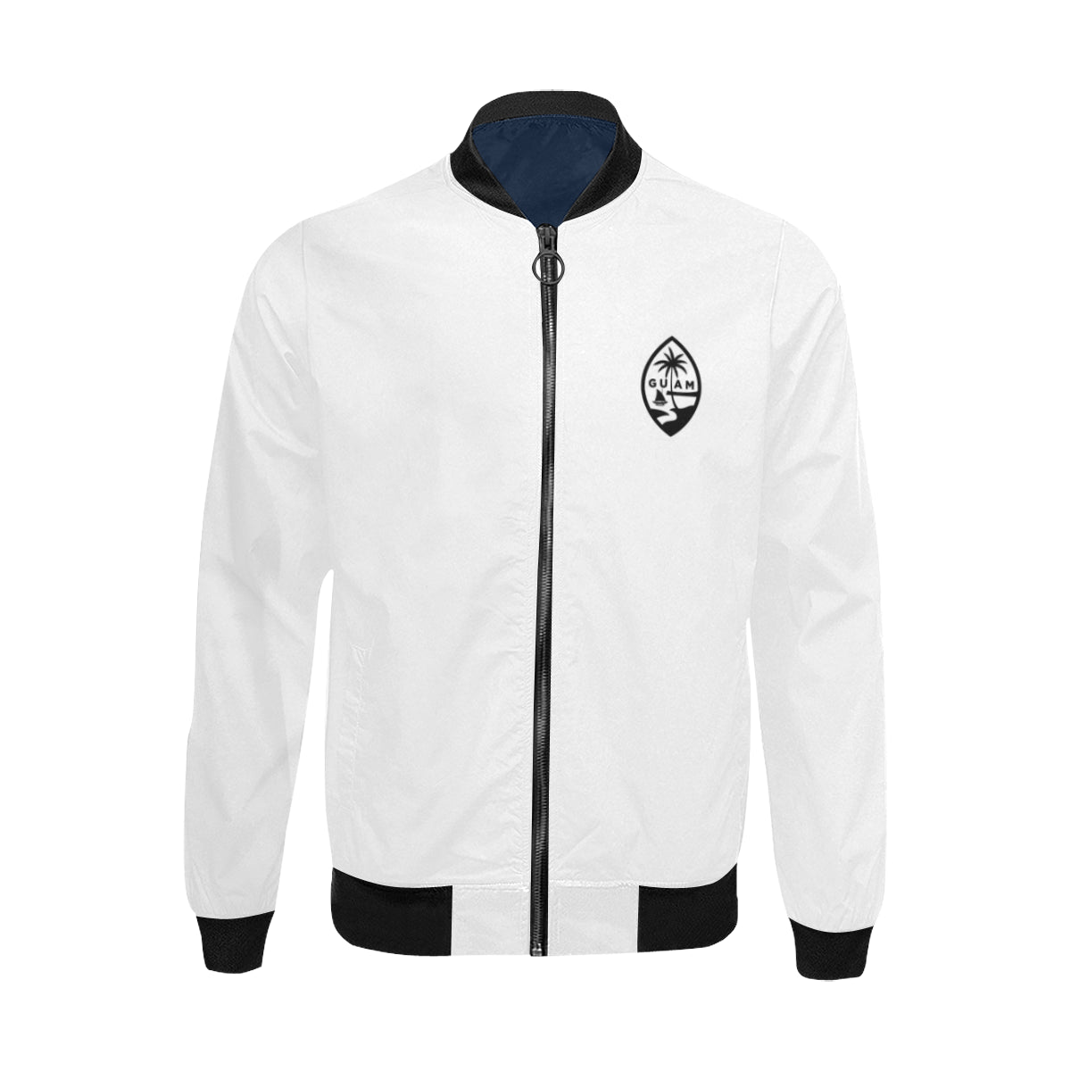 Guam Map White Men's Bomber Jacket