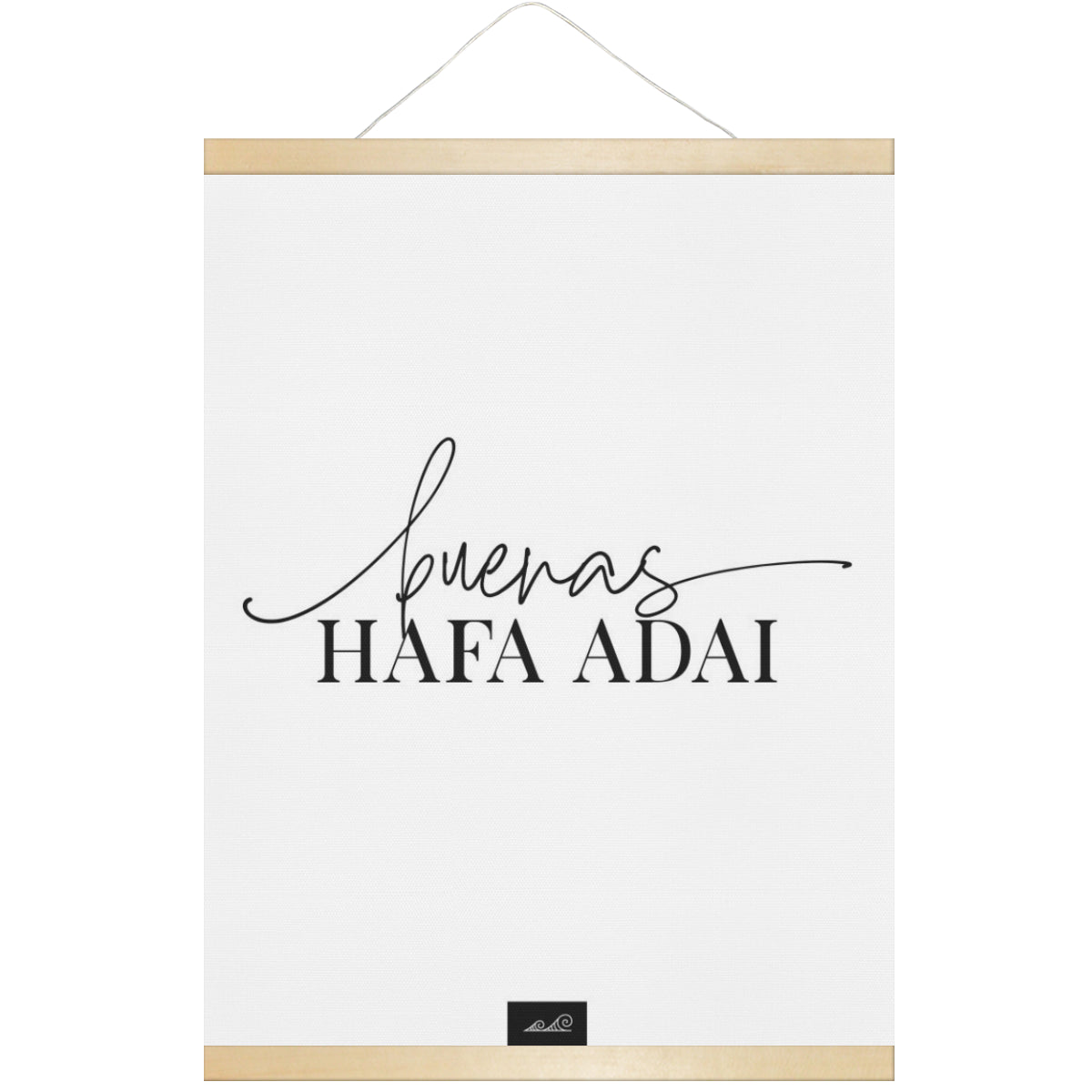 Buenas Hafa Adai Guam CNMI Hanging Canvas Poster with Wood Frame