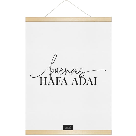 Buenas Hafa Adai Guam CNMI Hanging Canvas Poster with Wood Frame