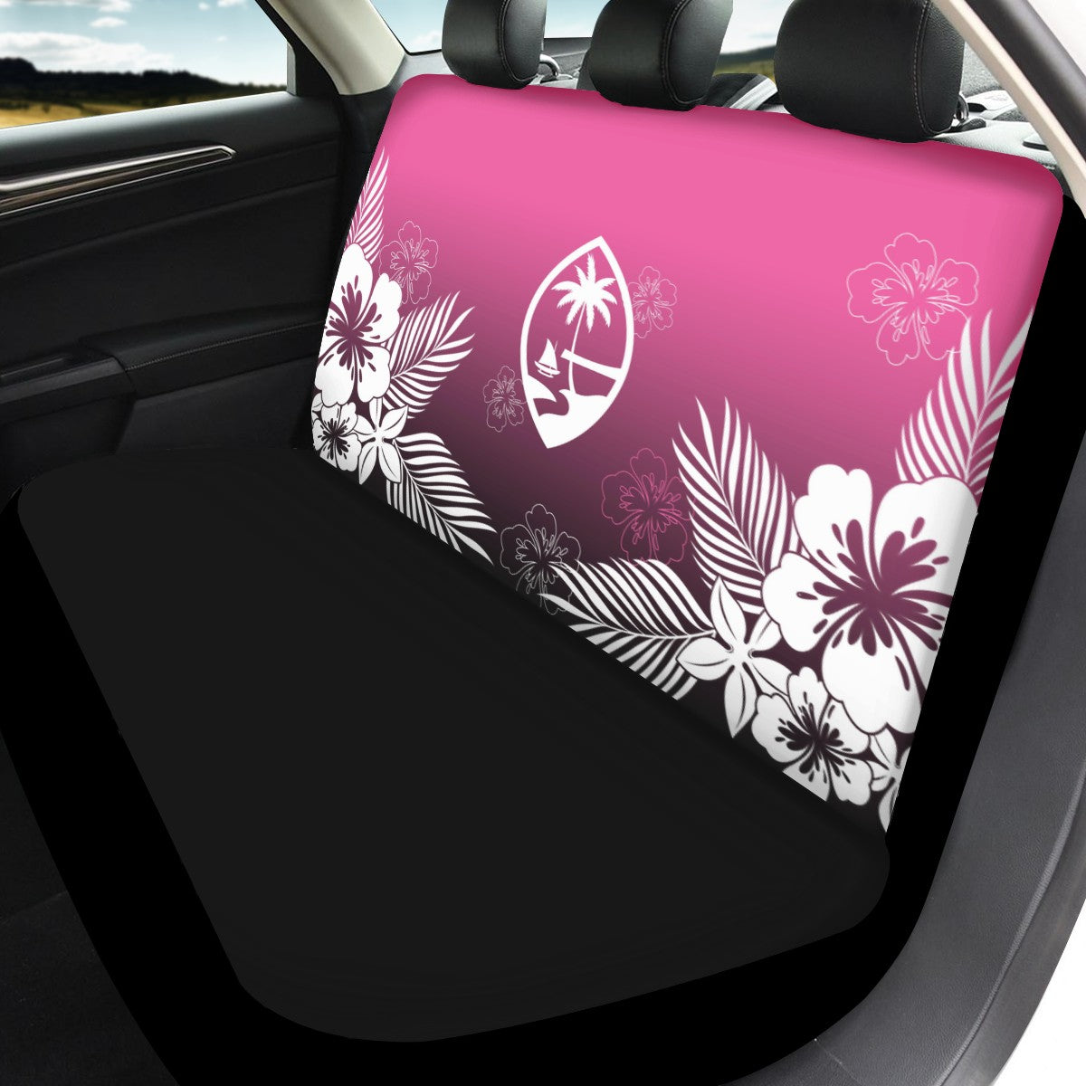 Guam Tropical Hibiscus Pink Full Set Car Seat Covers (Set of 3)