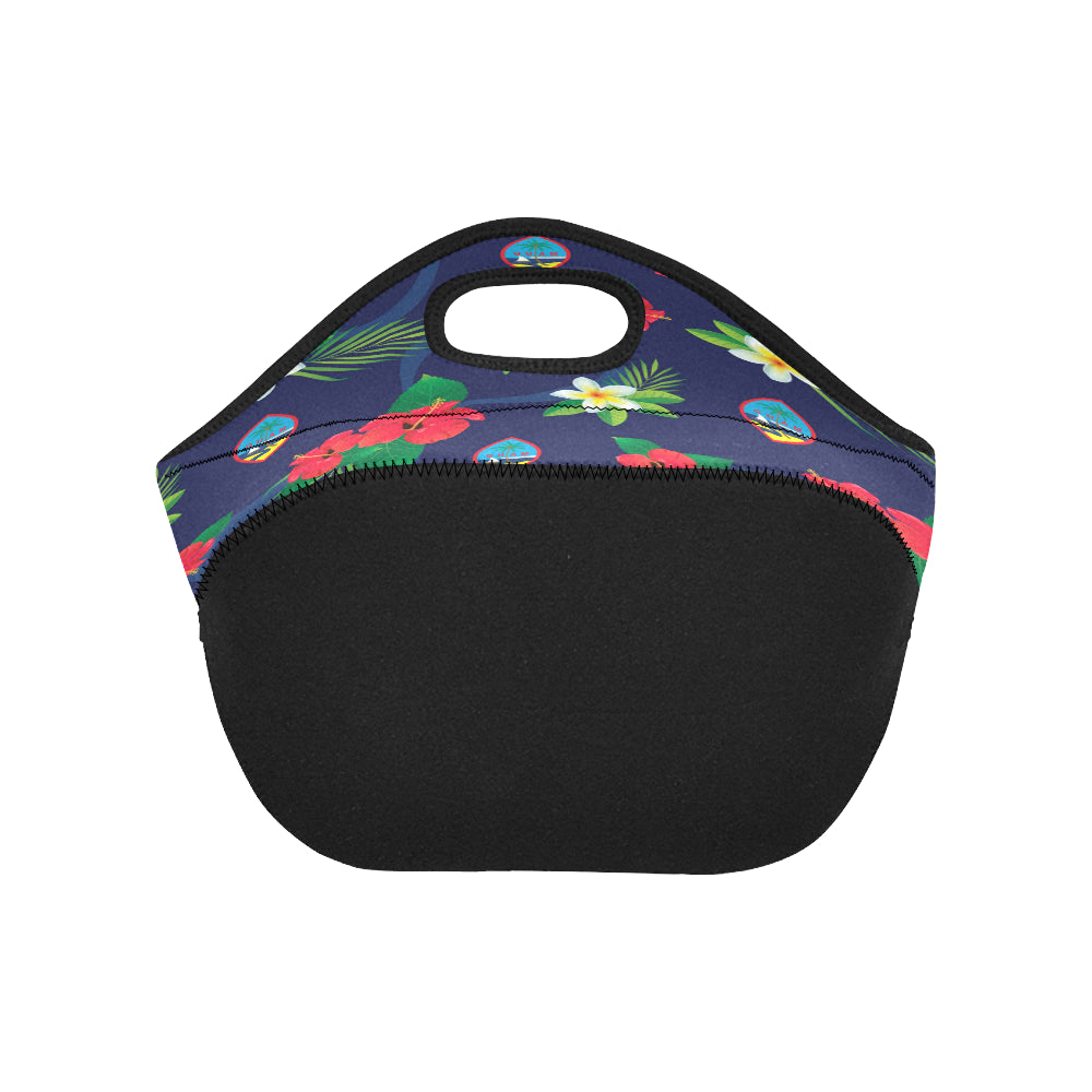 Guam Flag Flowers Neoprene Lunch Bag Small