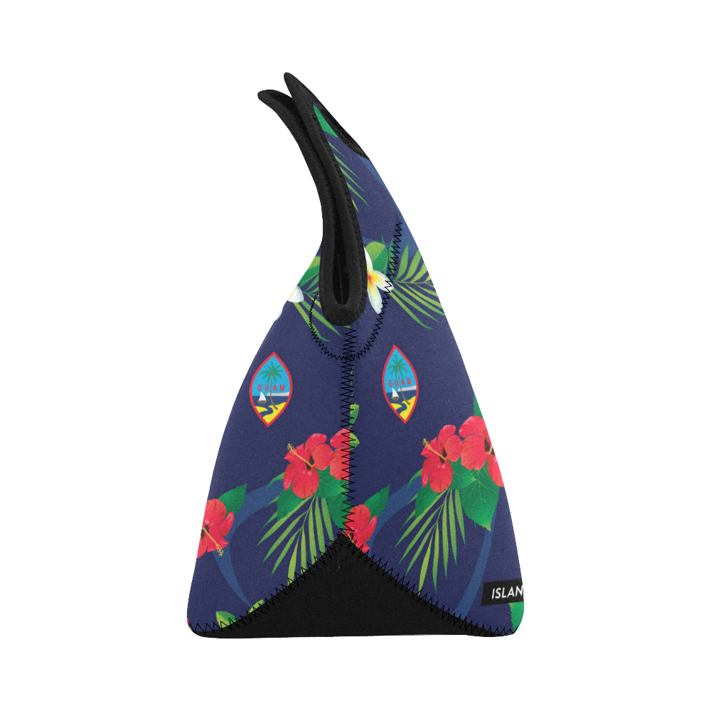Guam Flag Flowers Neoprene Lunch Bag Small