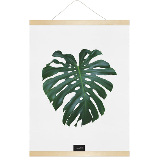 Lemai Leaf Guam CNMI Hanging Canvas Poster with Wood Frame