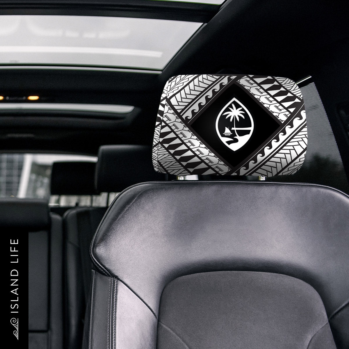 Guahan Tribal Custom Car Headrest Cover (Set of 2) - Ready to Ship