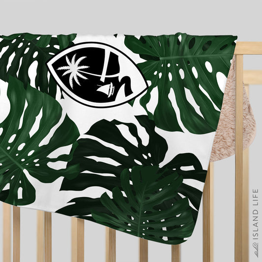 Guam Lemai Leaves Baby Sherpa Blanket