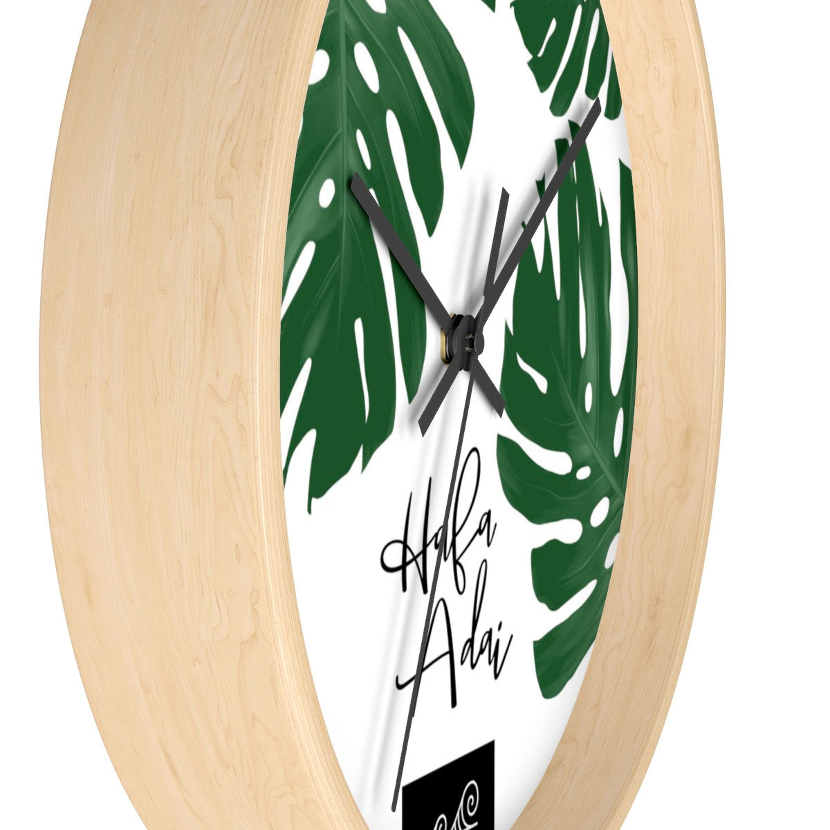Hafa Adai Lemai Leaves Wall Clock