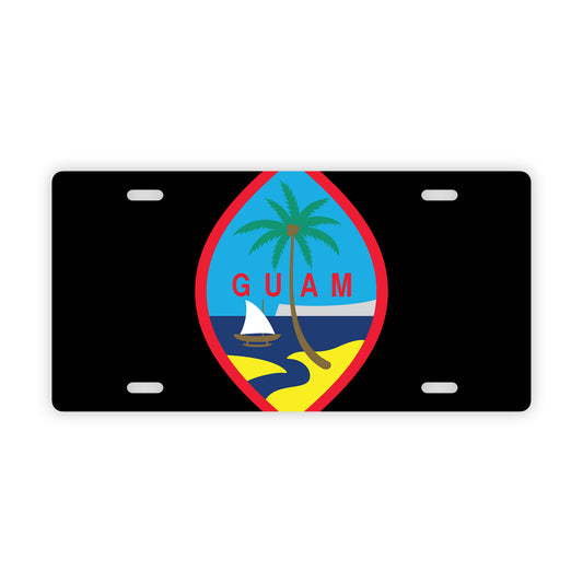 Guam Seal Black Car License Plate