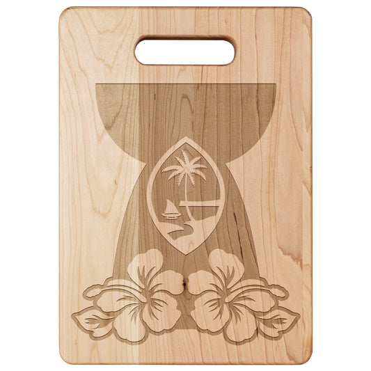 Guam Latte Stone Flowers Maple Cutting Board