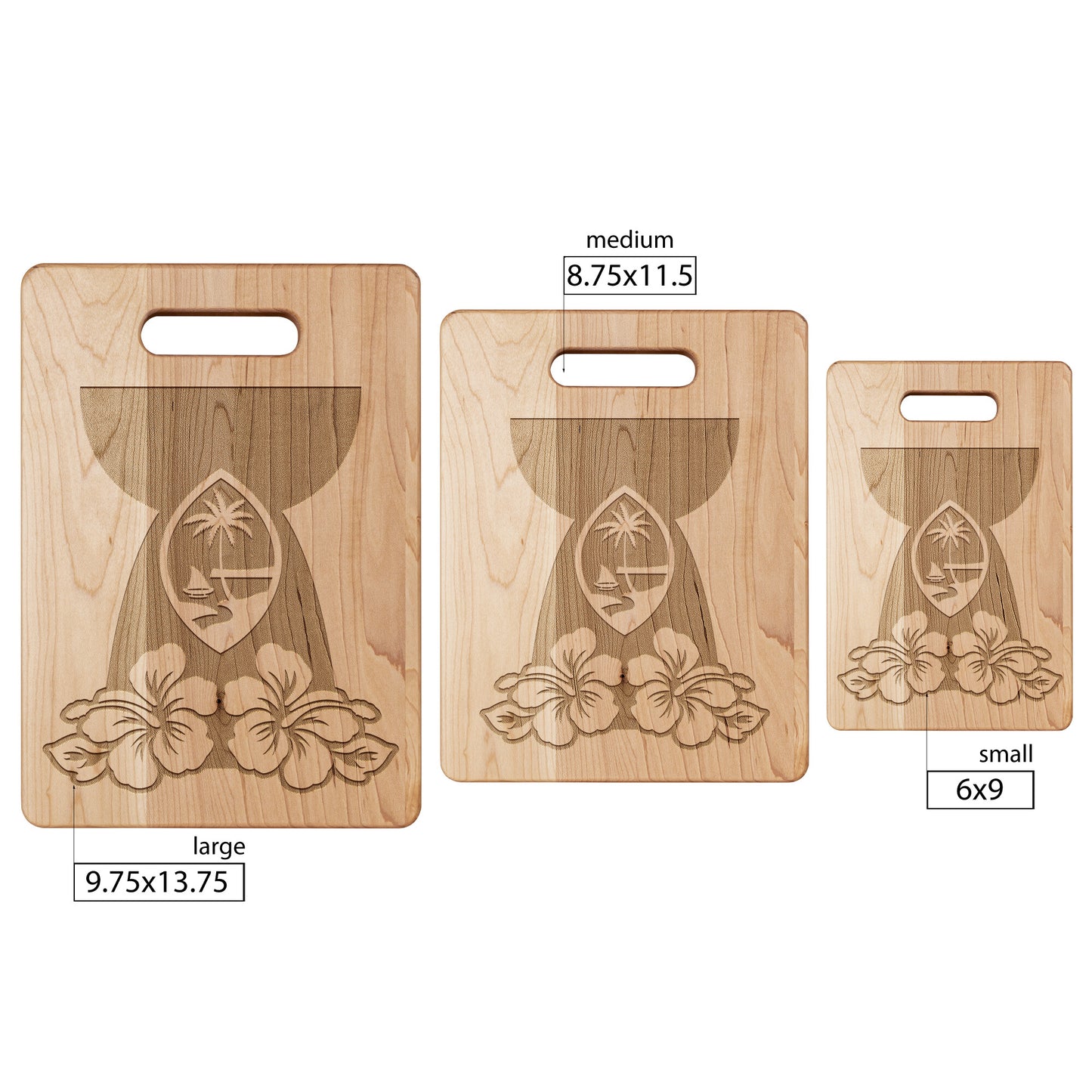 Guam Latte Stone Flowers Maple Cutting Board