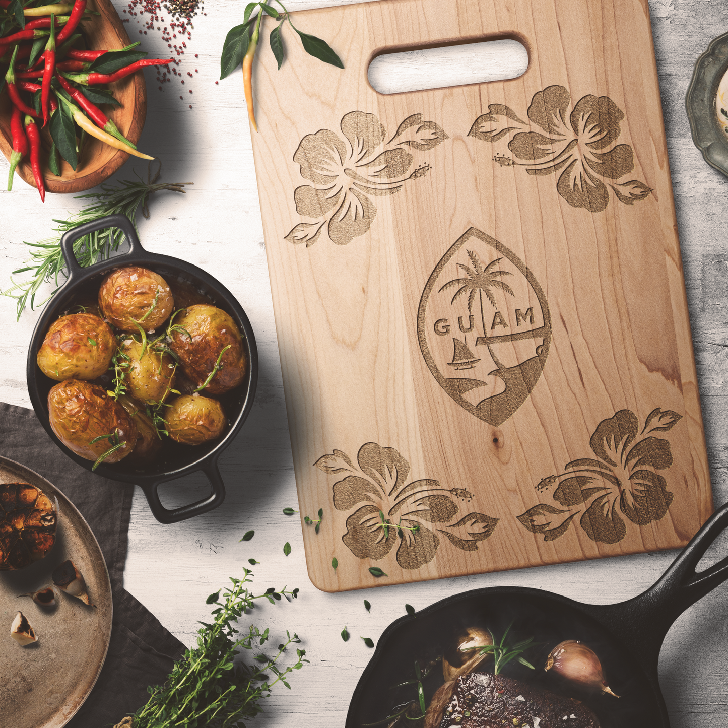 Guam Seal Hibiscus Maple Cutting Board