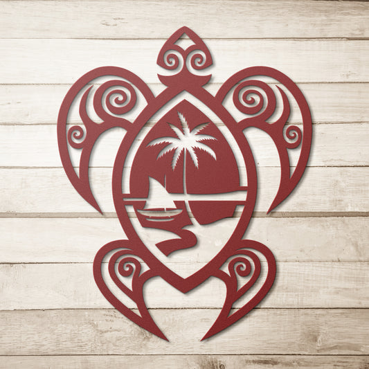 Guam Turtle Metal Wall Decor Sign