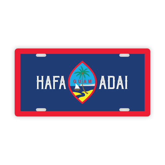 Hafa Adai Guam Flag Car License Plate