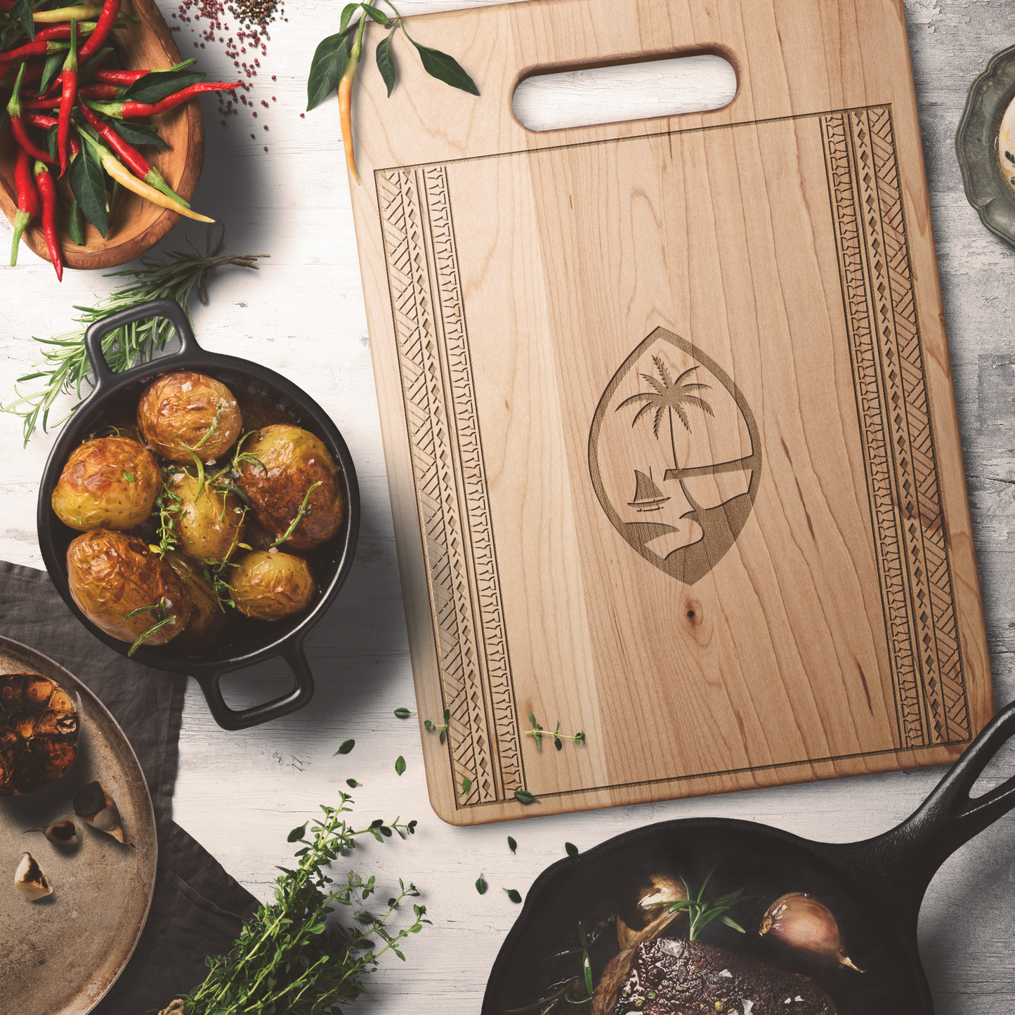 Guam Seal Tribal Maple Cutting Board