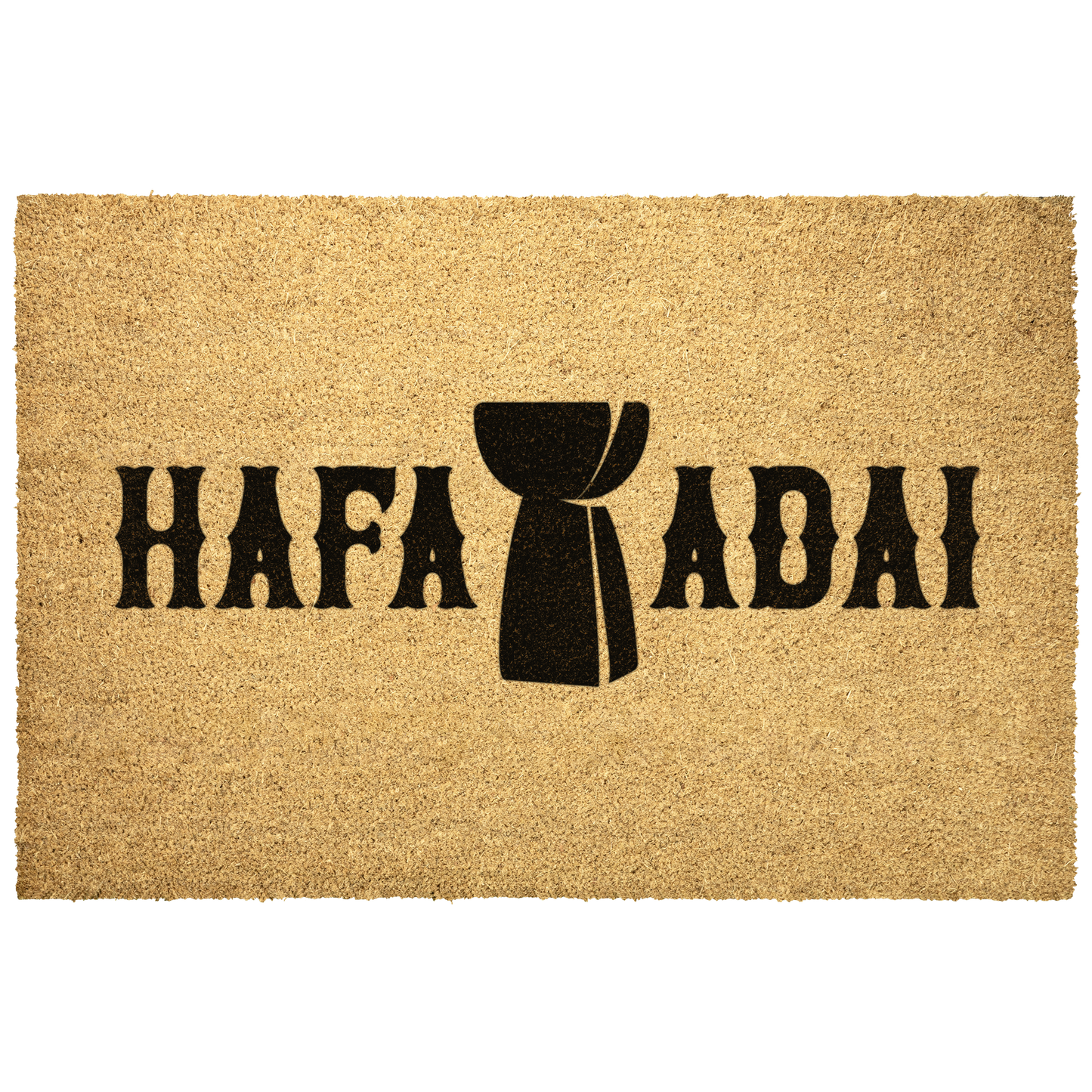 Hafa Adai Latte Stone Guam CNMI Outdoor Coir Door Mat